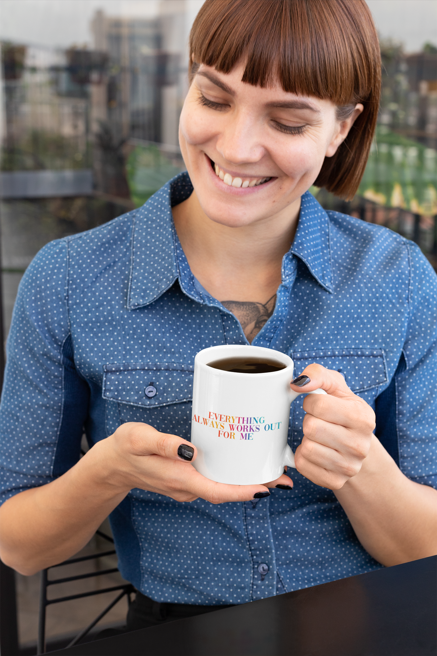 Zaubertasse "Everything always works out for me"