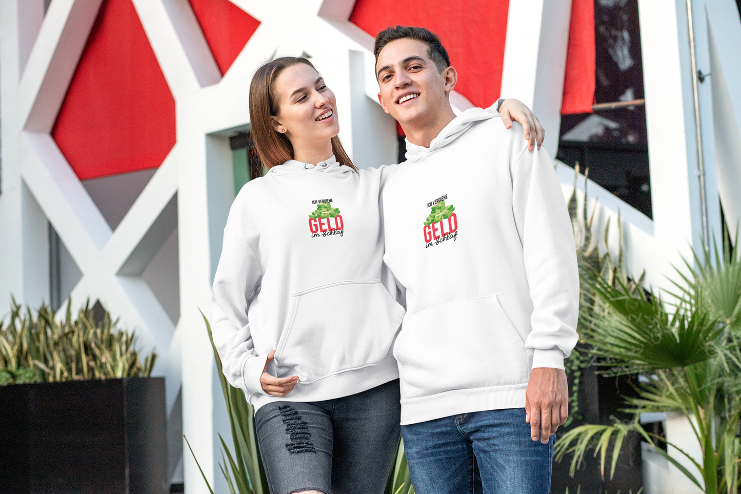 Premium Hoodie für Frauen und Männer: Ich verdiene Geld im Schlaf