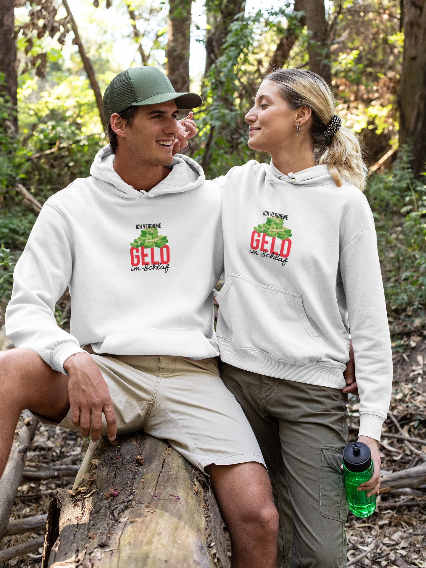 Premium Hoodie für Frauen und Männer: Ich verdiene Geld im Schlaf